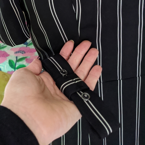 EXPRESS Pinstripe Belted Dress - Picture 4 of 6